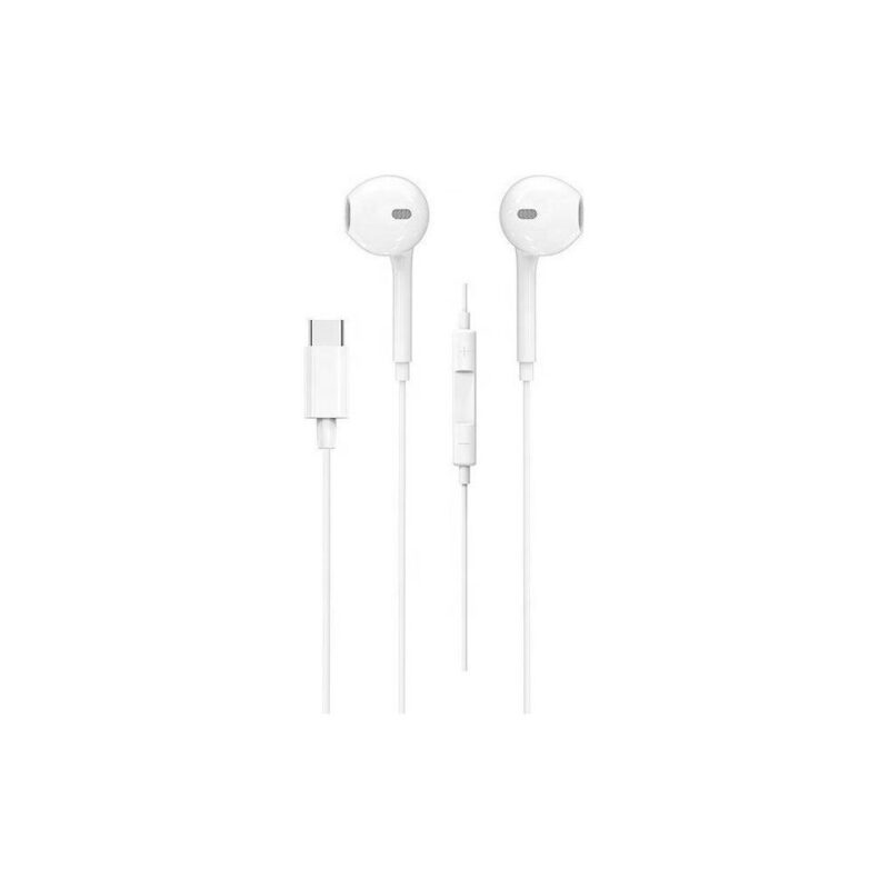 Ακουστικά handsfree με βύσμα TYPE-C (Άσπρο) - Image 3