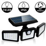 Τριπλός ηλιακός προβολέας με 74 LED και ανιχνευτή κίνησης