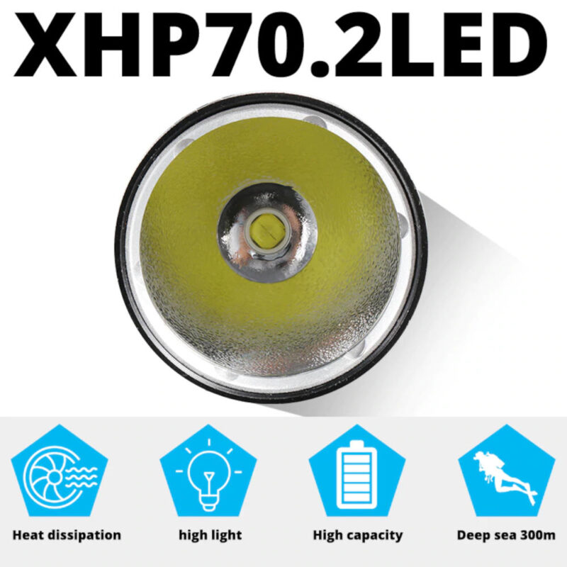 Ισχυρός Επαναφορτιζόμενος Καταδυτικός Φακός - Image 3