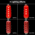 Πίσω φως ποδηλάτου LED με 4 εφέ - Image 2