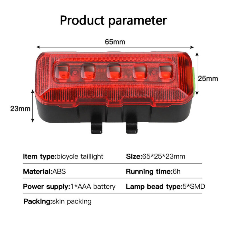 Πίσω φως ποδηλάτου LED με 4 εφέ - Image 5