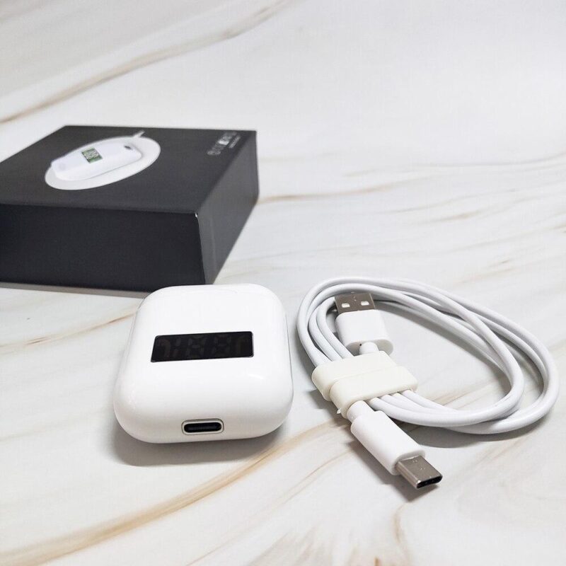 Ασύρματα Ακουστικά Bluetooth με ψηφιακή θήκη φόρτισης(Λευκό)