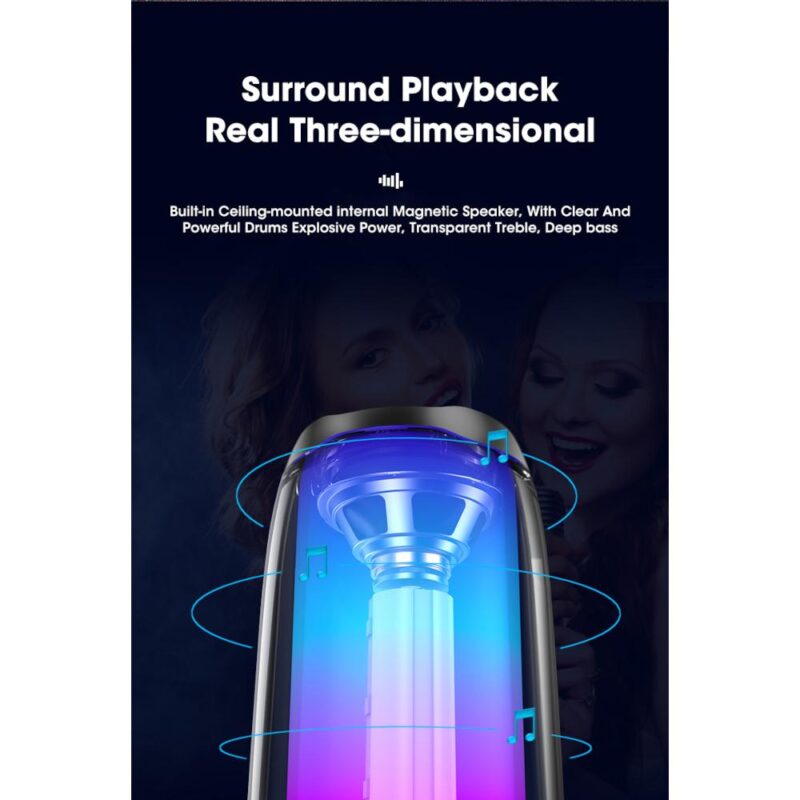 Ασύρματο φορητό ηχείο Bluetooth με υψηλά μπάσα και φως LED NL35 - Image 3
