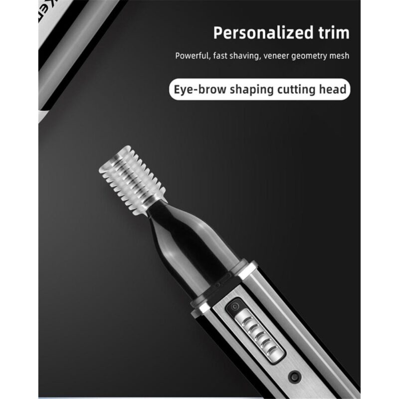 Επαναφορτιζόμενη Ξυριστική Μηχανή Trimmer Αυτιών Μύτης Φρυδιών 4 σε 1 KM-6630 - Image 4