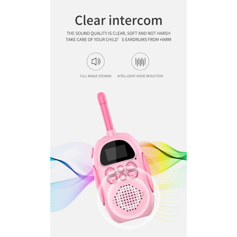 Σετ 2 Παιδικά Ασύρματα  Walkie Talkie με Φακό LED με VOX & 22 Κανάλια -Χρώματος Μπλε & Ροζ - Image 3