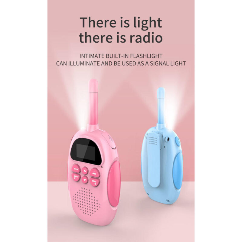 Σετ 2 Παιδικά Ασύρματα  Walkie Talkie με Φακό LED με VOX & 22 Κανάλια -Χρώματος Μπλε & Ροζ - Image 5