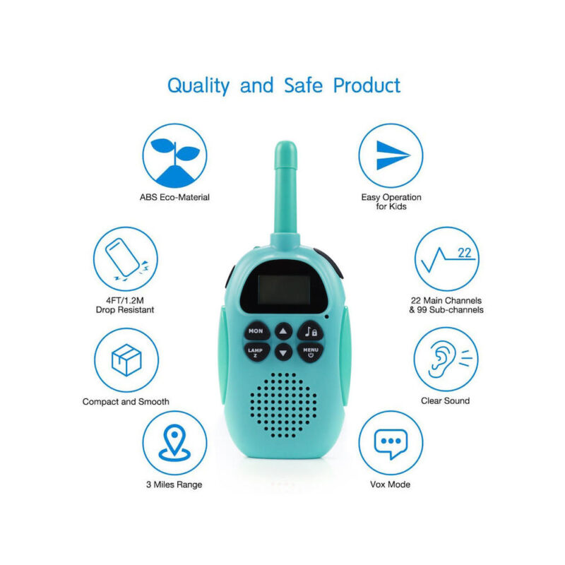 Σετ 2 Παιδικά Ασύρματα  Walkie Talkie με Φακό LED με VOX & 22 Κανάλια -Χρώματος Μπλε & Ροζ - Image 12
