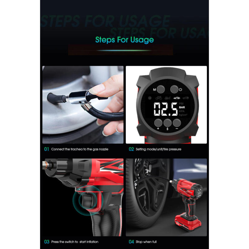 Επαναφορτιζόμενος Αεροσυμπιεστής αυτοκινήτου 120W - Image 9