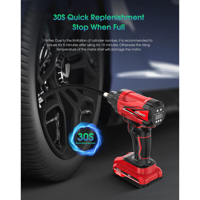 Επαναφορτιζόμενος Αεροσυμπιεστής αυτοκινήτου 120W - Image 5