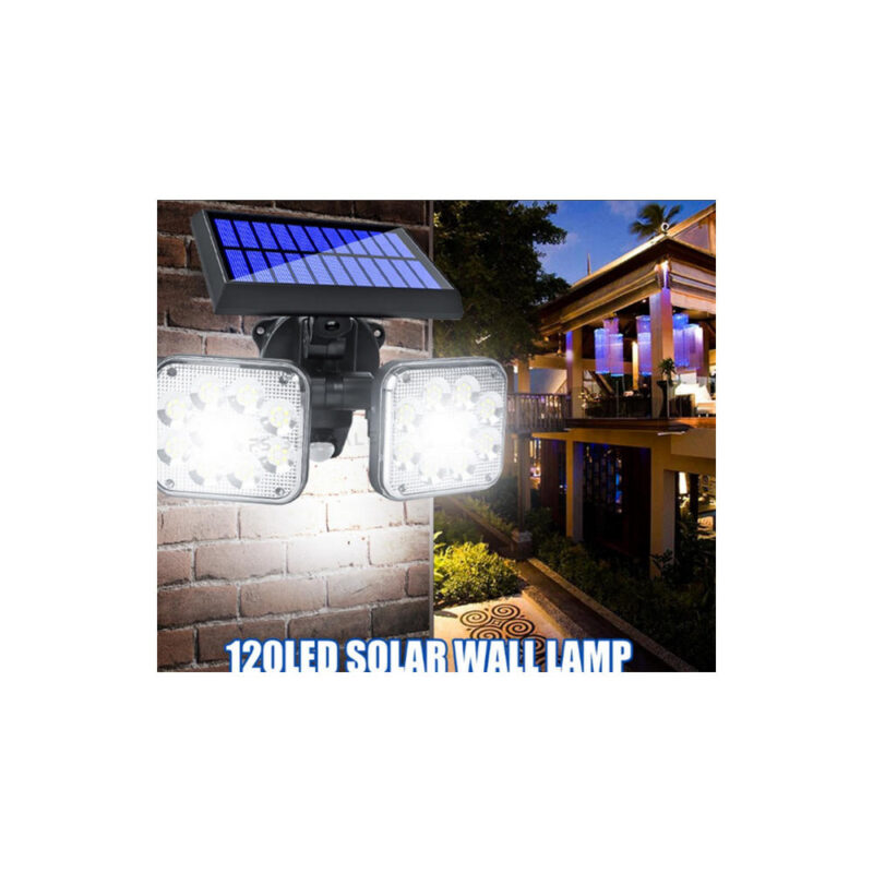 Αδιάβροχος διπλός ηλιακός προβολέας με αισθητήρα κίνησης και αισθητήρα φωτός