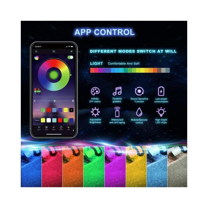 Σύστημα εσωτερικού φωτισμού αυτοκινήτου RGB με εφαρμογή - Image 3