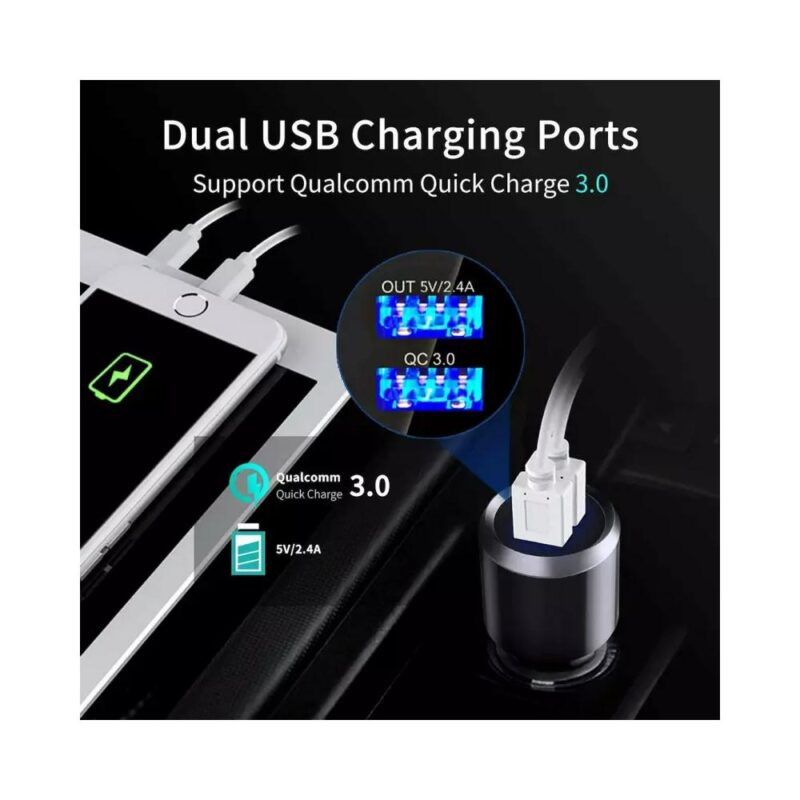 Πομπός αυτοκινήτου FM Transmitter Bluetooth 5.0+EDR με θύρα ταχείας φόρτισης - Image 3