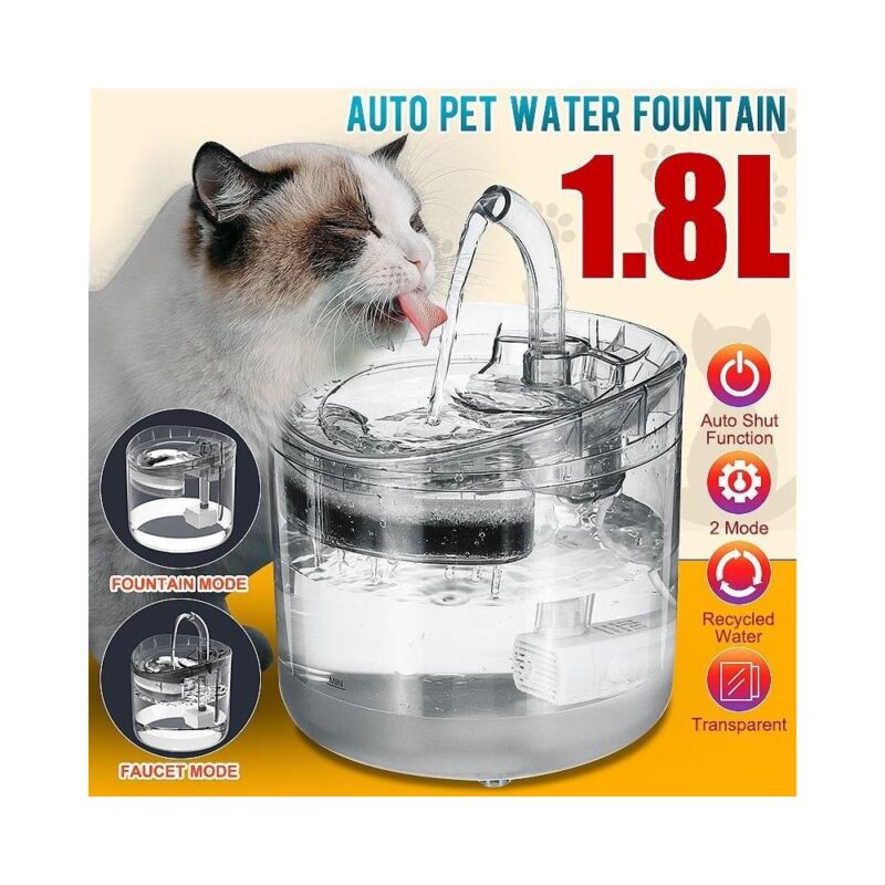 Αυτόματη ποτίστρα σιντριβάνι 1,8 lt για κατοικίδια