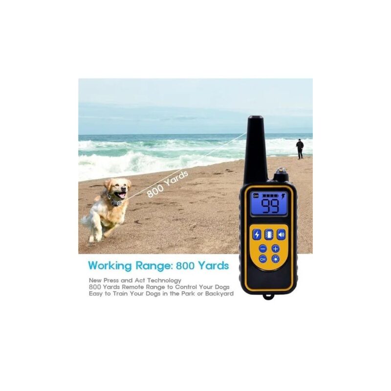 Αδιάβροχα επαναφορτιζόμενα ηλεκτρικά κολάρα εκπαίδευσης σκύλων με τηλεχειριστήριο 800m - Σετ 3τμχ - Image 3
