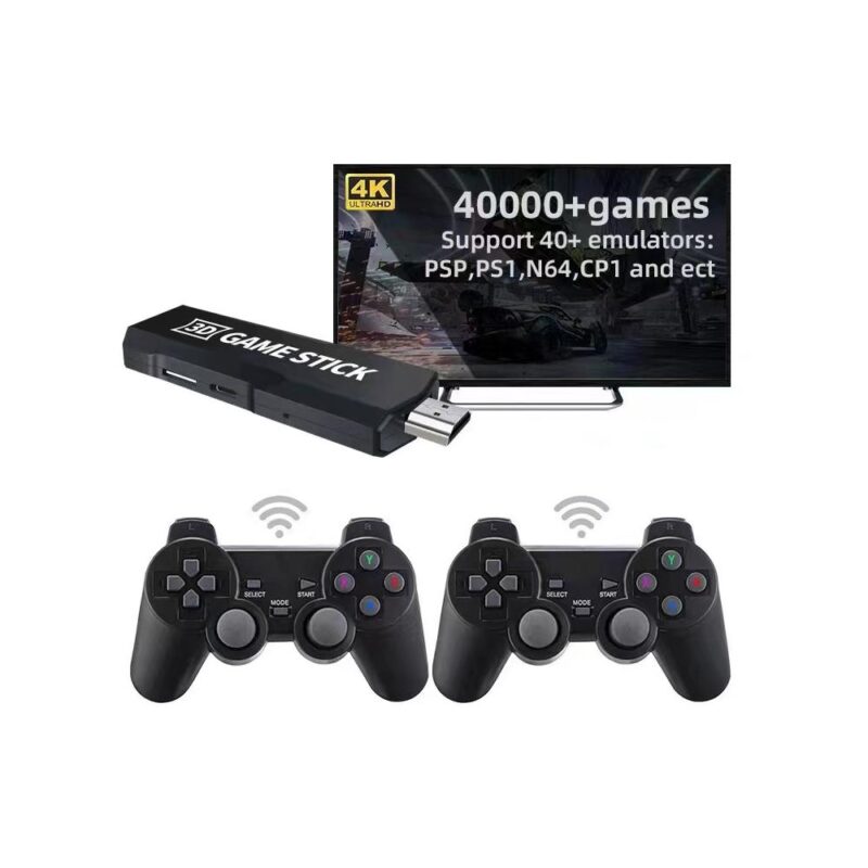 Κονσόλα με 40000+ παιχνίδια με 2 ασύρματα τηλεχειριστήρια – TV Video Game Stick X2