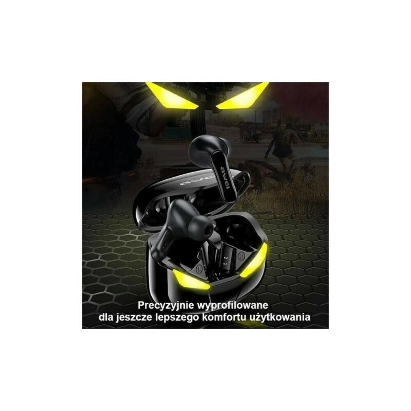 Gaming earbuds 360° με smart touch in ear -Μαύρα - Image 3