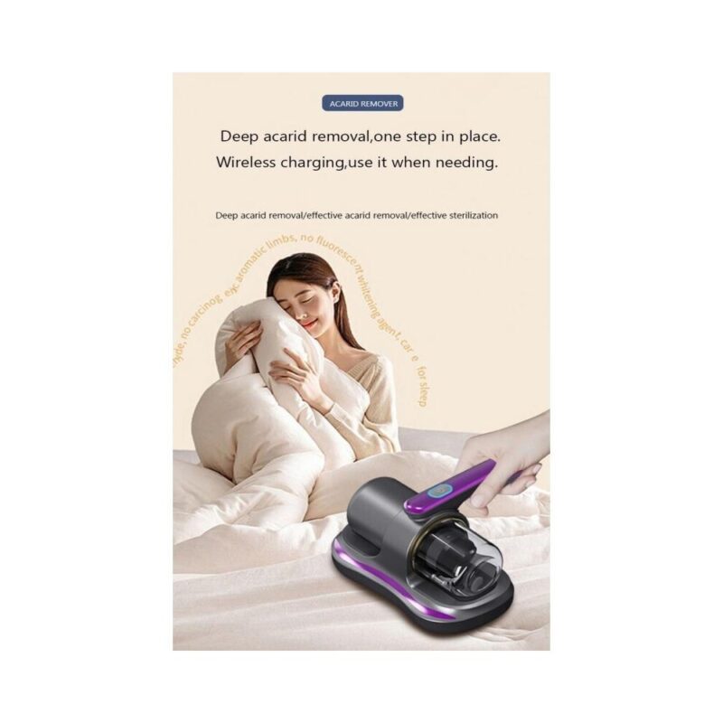 Επαναφορτιζόμενο σκουπάκι χειρός ακάρεων και σκόνης 100W Γκρι-Μωβ