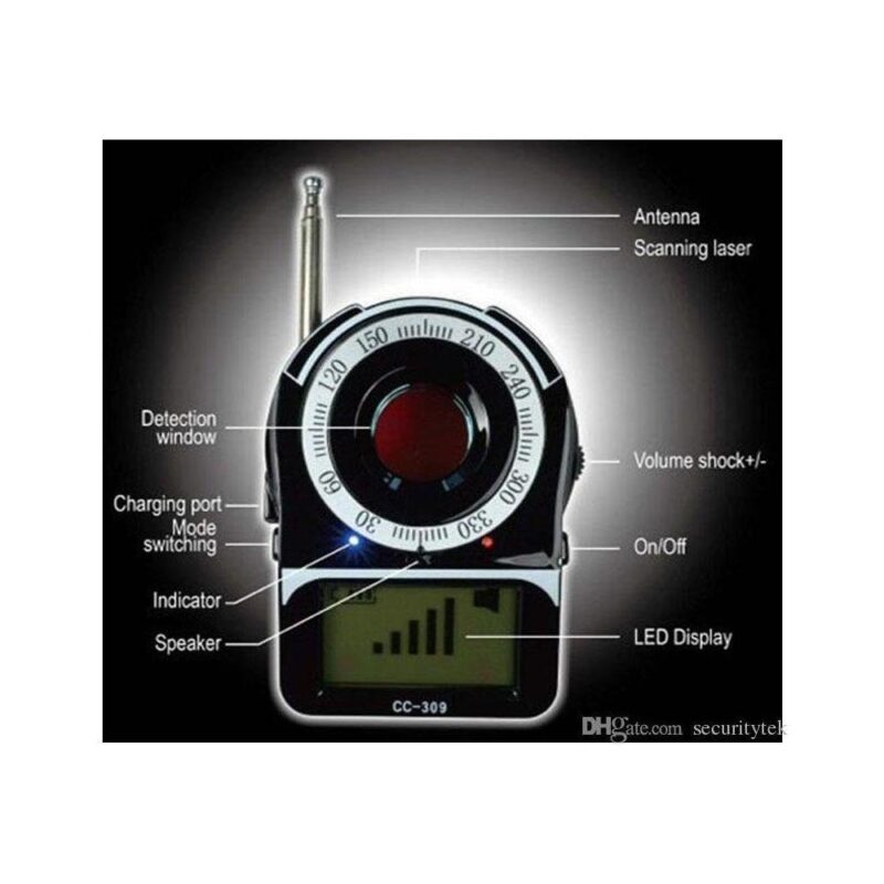 Ανιχνευτής συσκευών παρακολούθησης πλήρους ζώνης με οθόνη Led, εύρος συχνότητας ανίχνευσης: 1MHz-6500MHz - Image 3