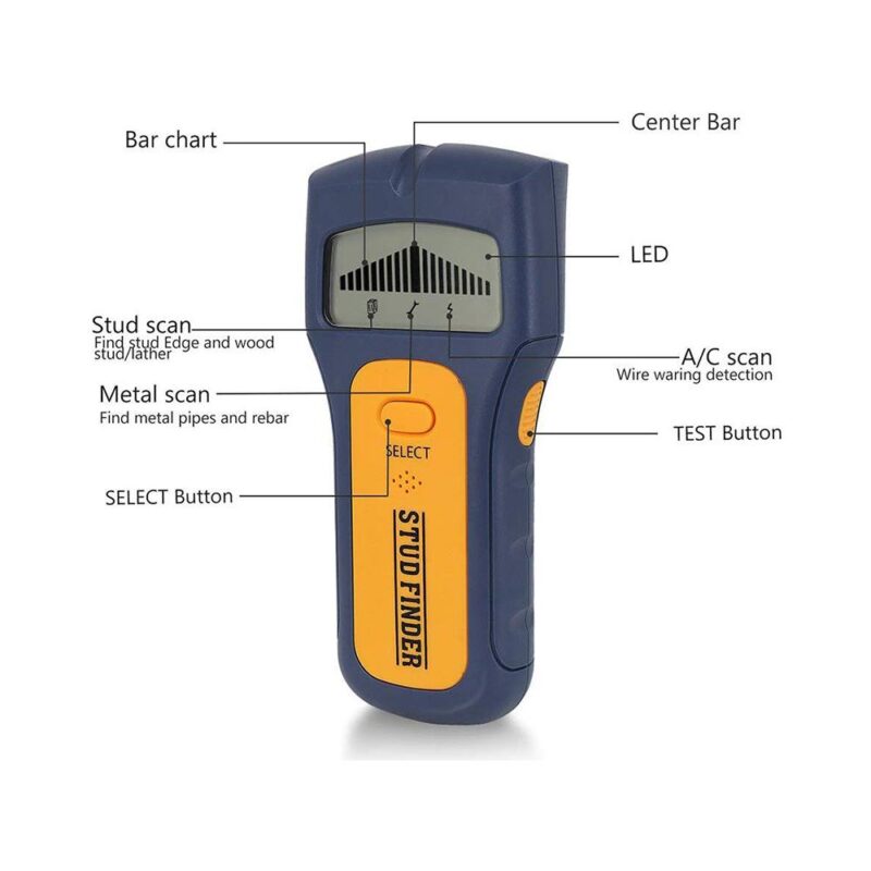 Ανιχνευτής 3 λειτουργιών για μέταλλο , ξύλο , καλώδιο με οθόνη LCD - Image 8