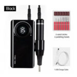 Επαναφορτιζόμενος τροχός μανικιούρ-πεντικιούρ-Μαύρος