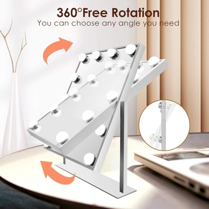 Καθρέπτης μακιγιάζ με 12 λαμπτήρες LED και 3 χρώματα φωτισμού - Image 3