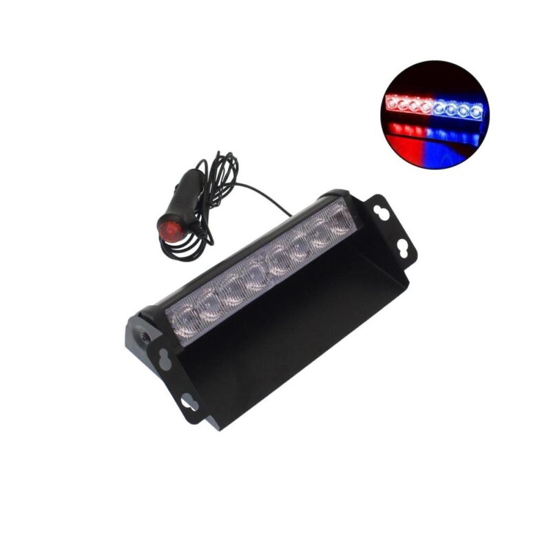 Φώτα αστυνομίας για το παρμπρίζ αυτοκινήτου led flash light 8W μπλε και κόκκινο