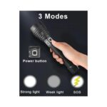 Φακός LED αλουμινίου λευκού φωτισμού X-Balog Μαύρο - Image 5