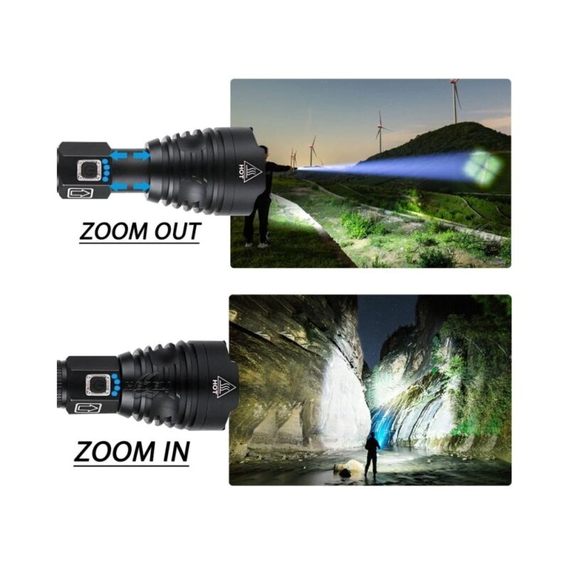 Φακός LED αλουμινίου λευκού φωτισμού X-Balog Μαύρο - Image 6