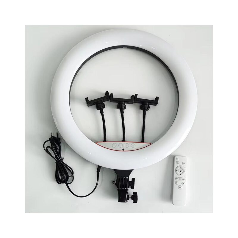 18′ Ring Light 45cm με τρίποδο δαπέδου και 3 βάσεις για κινητό - Image 4