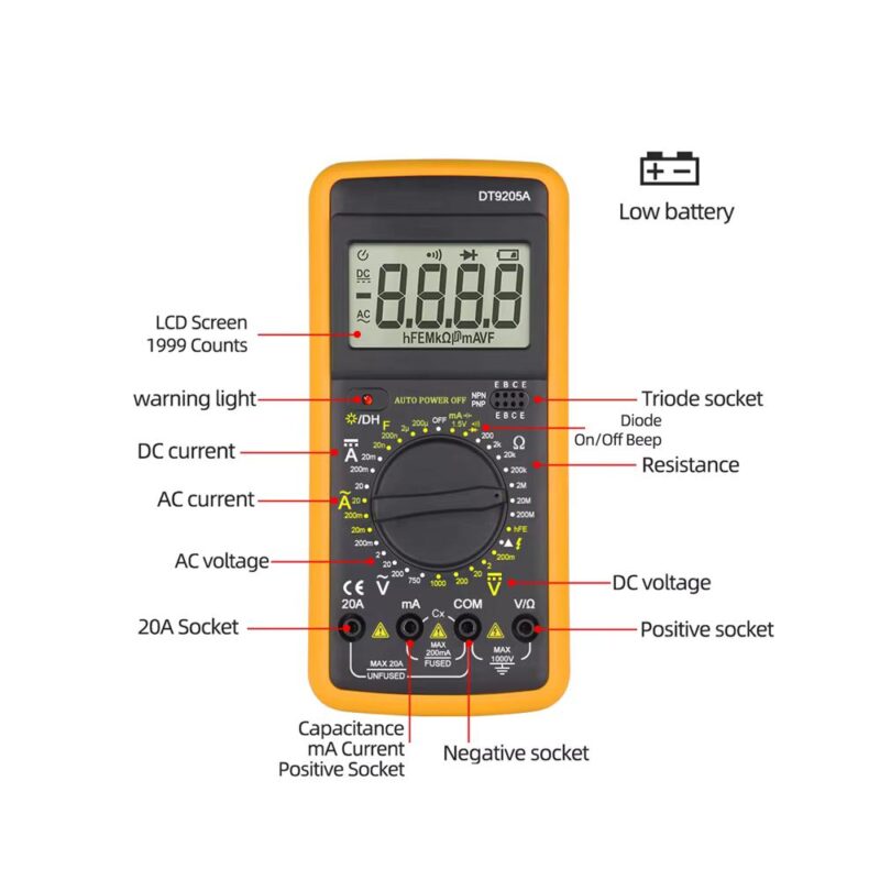 Ψηφιακό πολύμετρο DT9205A - Image 4