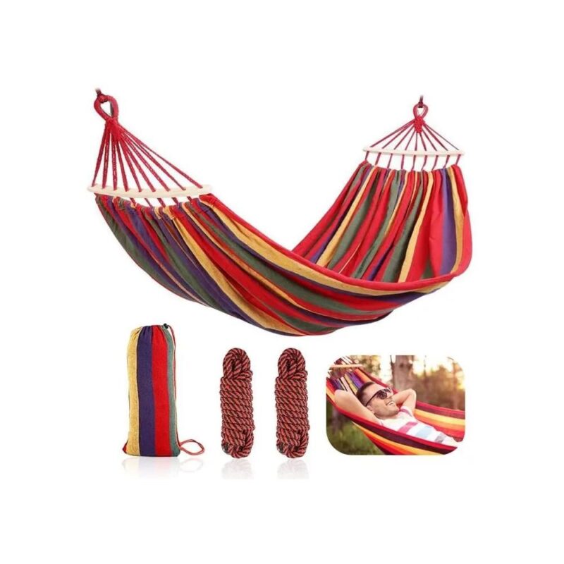 Πολύχρωμη αιώρα κήπου με ξύλινη ράβδο