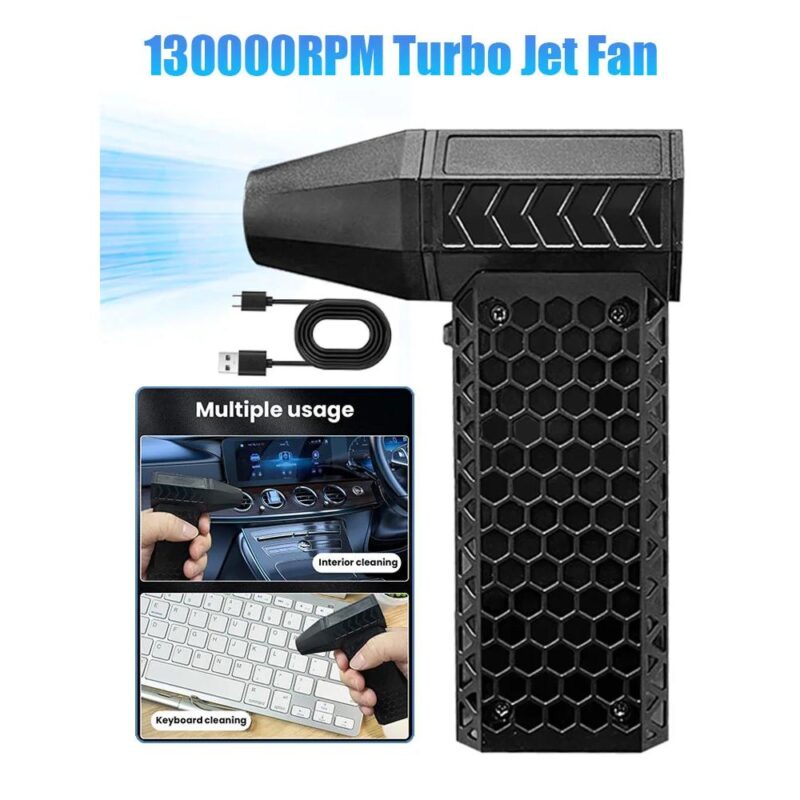 Ασύρματος φυσητήρας χειρός με 3 ρυθμιζόμενες ταχύτητες 130000 RPM, Μαύρο - Image 3