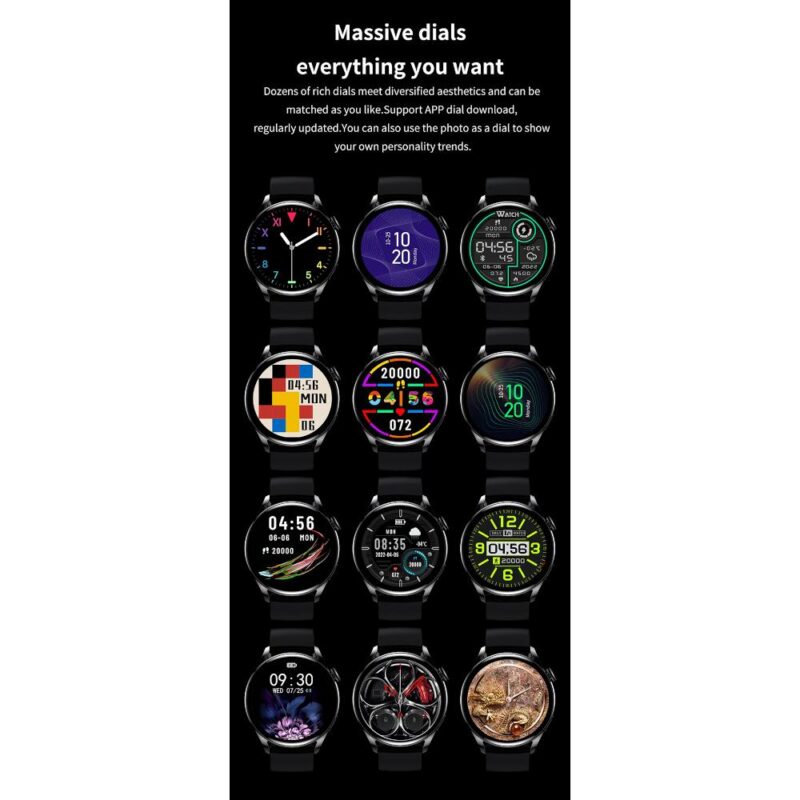 Smartwatch με ελληνικό μενού και NFC Μαύρο - Image 10