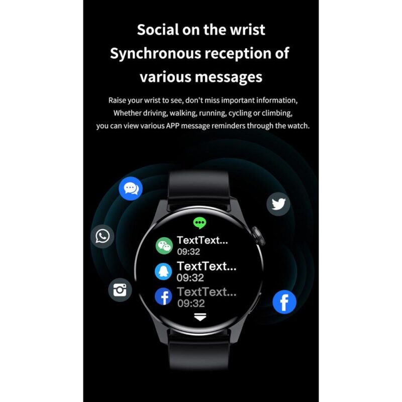 Smartwatch με ελληνικό μενού και NFC Μαύρο - Image 12