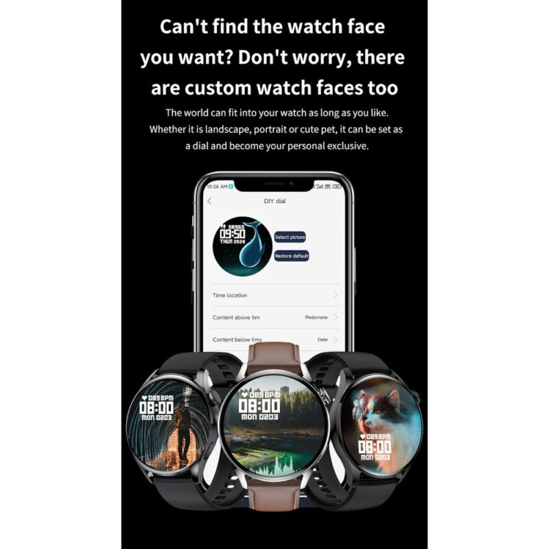 Smartwatch με ελληνικό μενού και NFC Μαύρο - Image 3