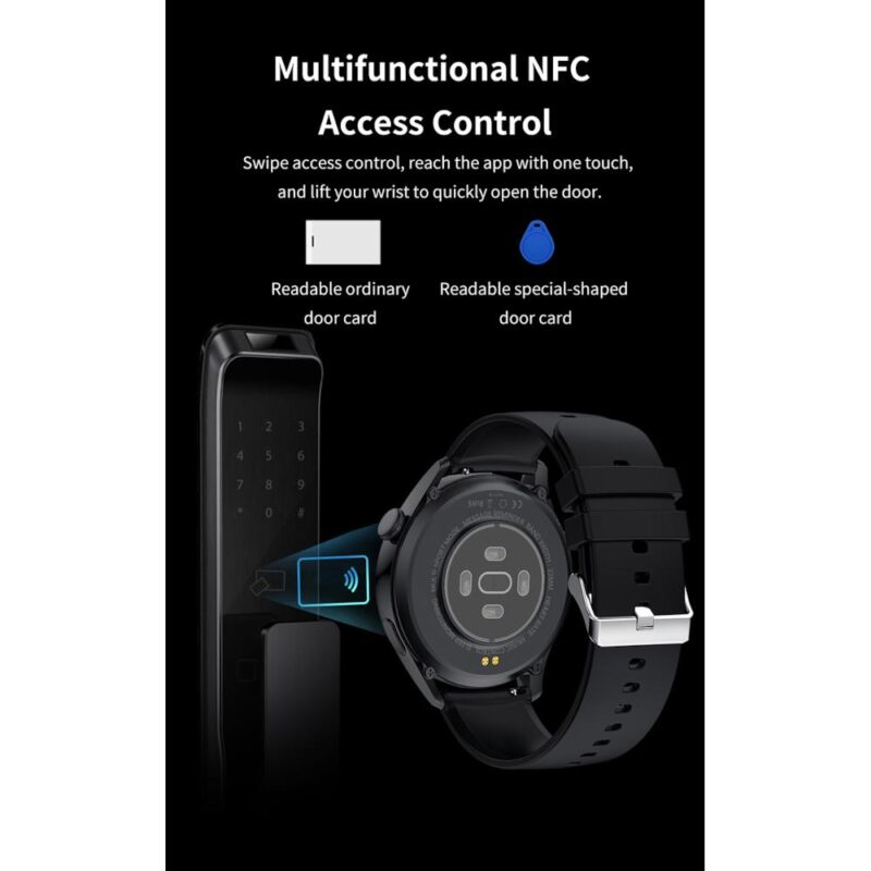 Smartwatch με ελληνικό μενού και NFC Μαύρο - Image 7