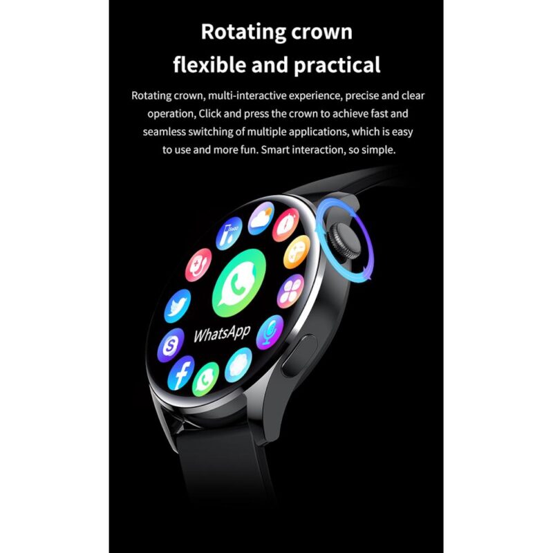 Smartwatch με ελληνικό μενού και NFC Μαύρο - Image 8