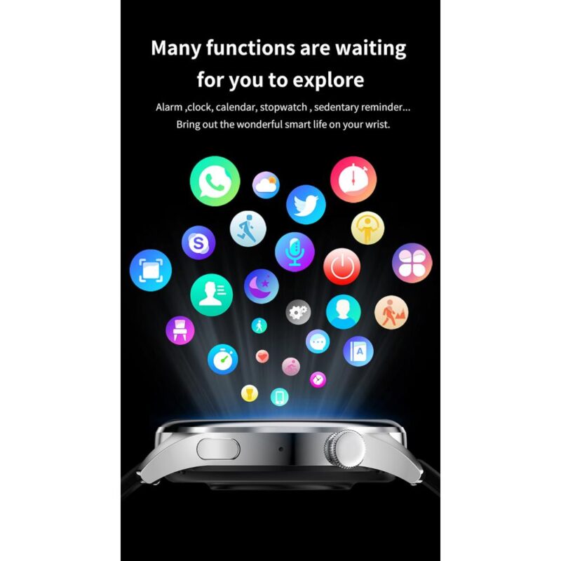 Smartwatch με ελληνικό μενού και NFC Μαύρο - Image 9