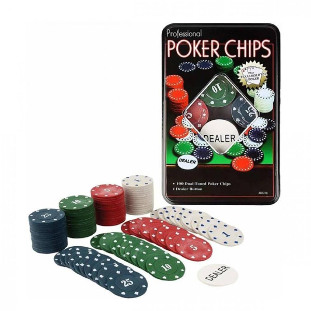 Μεταλλικό κουτί με 100 μάρκες πόκερ - Poker Chips Μεταλλικό κουτί με 100 μάρκες πόκερ - Poker Chips