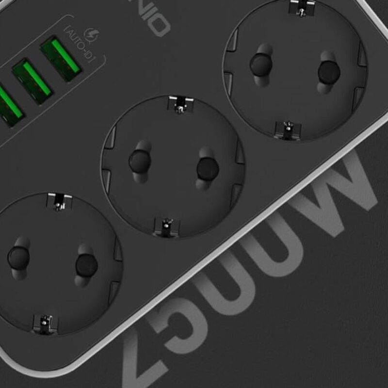 Πολύπριζο Ldnio με 3 πρίζες, 6 θύρες USB-A, διακόπτη και καλώδιο 2m - Image 2