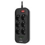 Πολύπριζο Ldnio με 6 πρίζες, 4 θύρες USB-A, διακόπτη και καλώδιο 2m