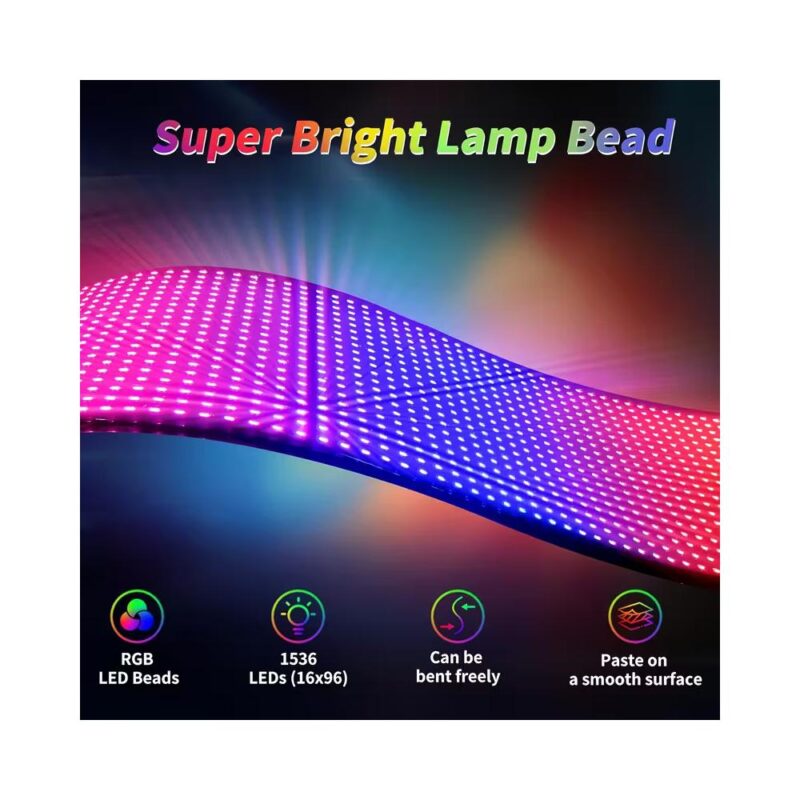 Εύκαμπτη LED πινακίδα RGB Bluetooth με κινούμενες εικόνες και κείμενο μέσω εφαρμογής - Image 2