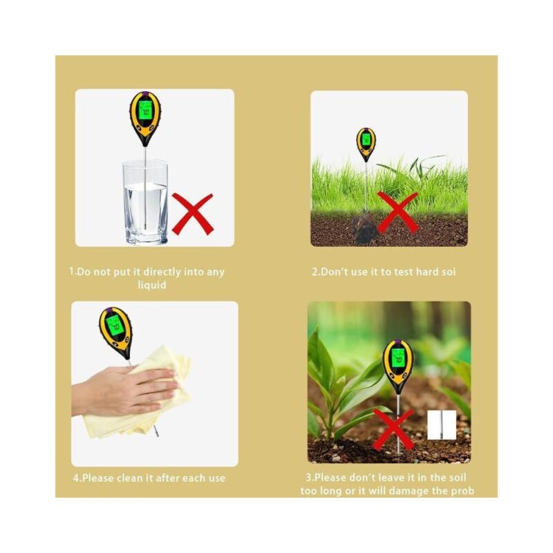 Ψηφιακός πολυμετρητής 4 σε 1 (PH, Υγρασία, Ακτινοβολία και Θερμοκρασία εδάφους) - Image 3