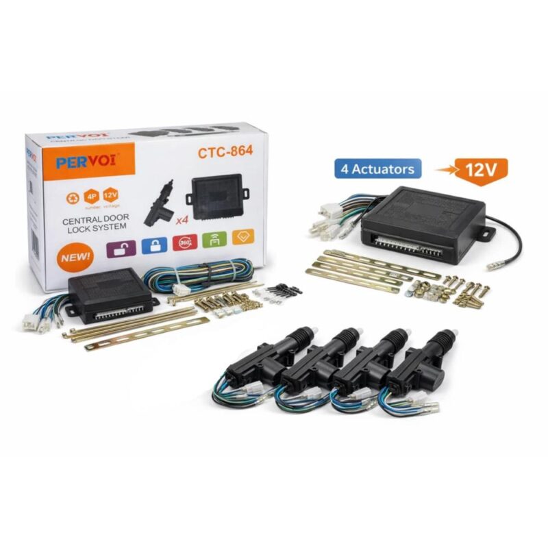 Κεντρικό κλείδωμα αυτοκινήτου για 4 πόρτες με 2 τηλεχειριστήρια