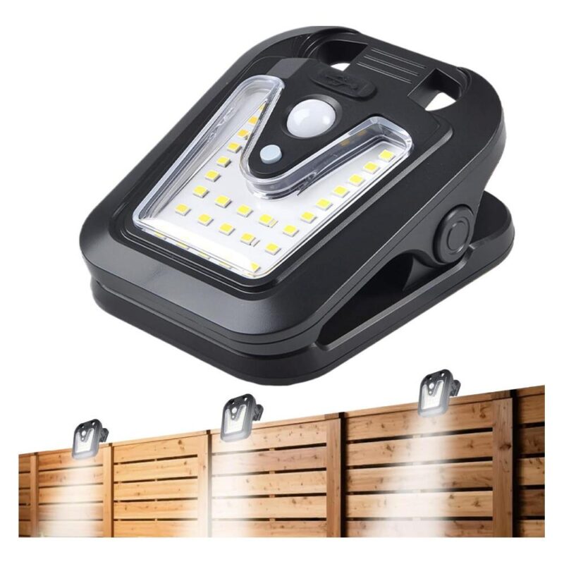 Led ηλιακό φωτιστικό με κλιπ και αισθητήρα κίνησης JB-2568