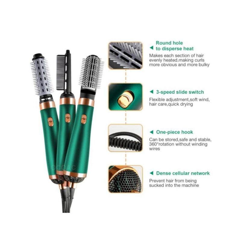 Ηλεκτρική βούρτσα Kemei με αέρα για ίσιωμα και μπούκλες 3in1 - Image 5