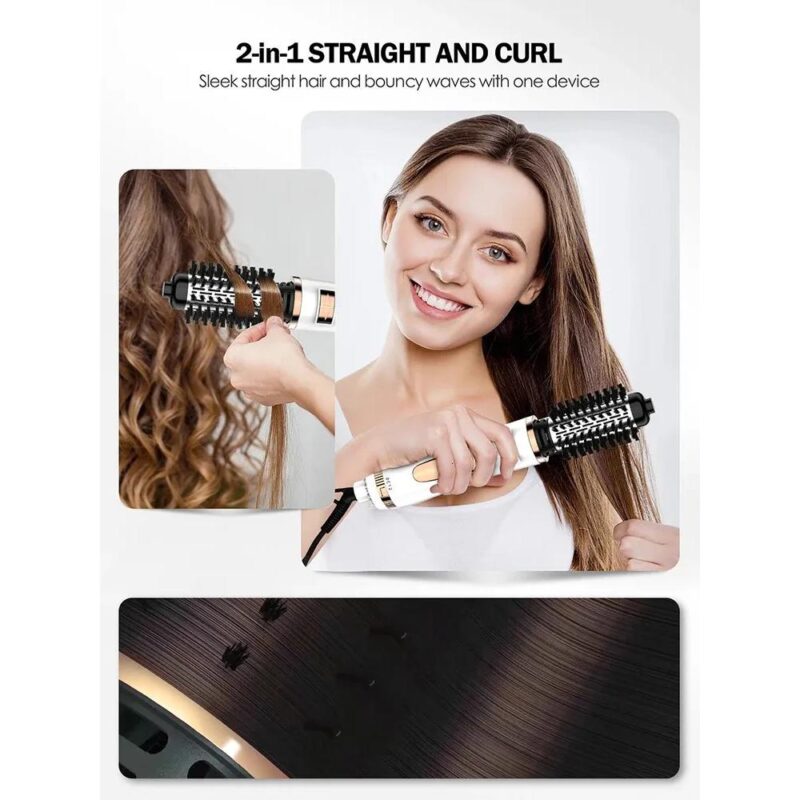 Ηλεκτρική θερμαινόμενη περιστρεφόμενη βούρτσα μαλλιών 800W 2in1 - Image 3