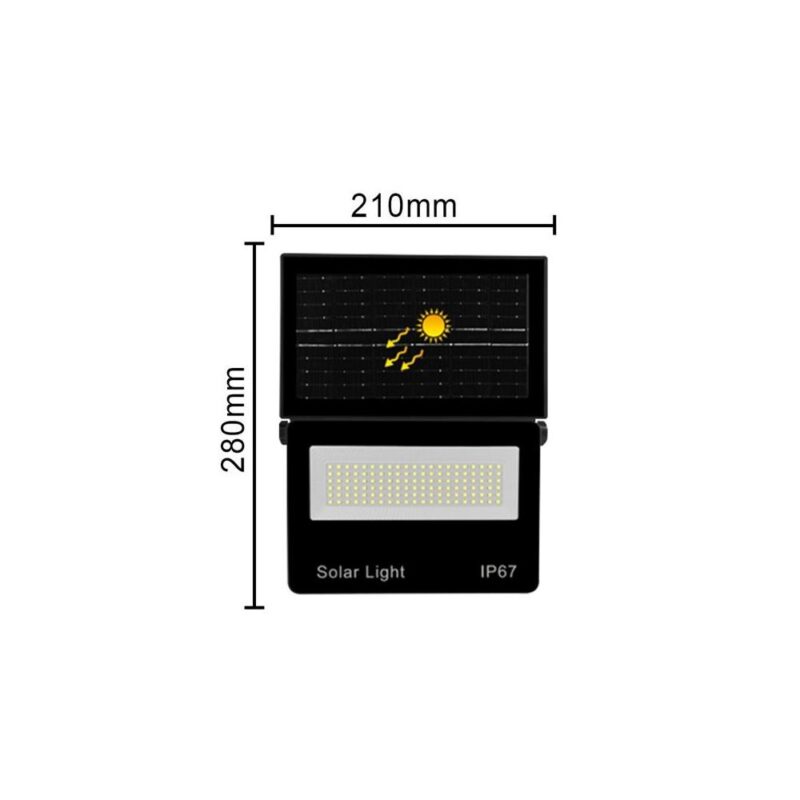 Αδιάβροχος ηλιακός προβολέας τοίχου LED 200W ψυχρό λευκό - Image 3