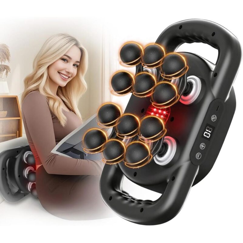 Ηλεκτρική συσκευή μασάζ 12 κεφαλών με 9 επίπεδα έντασης και αντιολισθητική λαβή