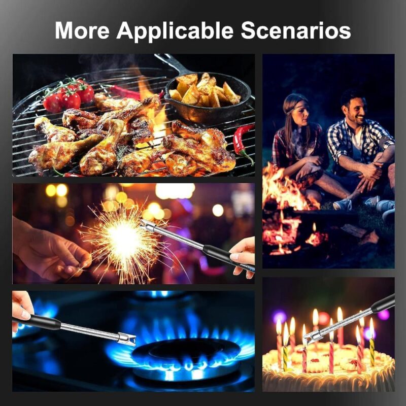 Επαναφορτιζόμενος ηλεκτρικός αναπτήρας BBQ με USB – Μαύρος - Image 2